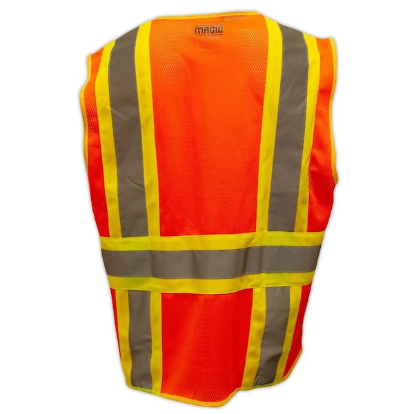 SVSUR6 ANSI Type R Class 2 Orange TwoTone HiVis Surveyors Vest, LXL